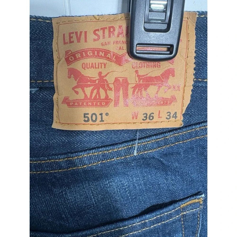 Levi’s Men’s 501‎ Straight Jeans 36x34 Button Fly Dark Wash